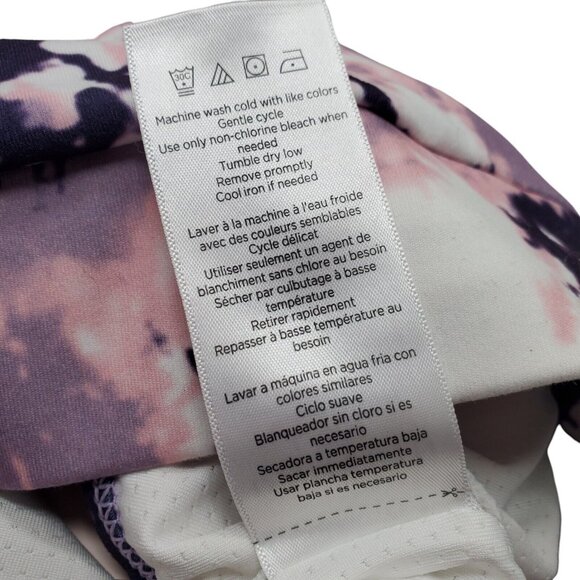 Danskin Crackle Sprts Bra Dusted Lilac Sz L Purple Pink 4 Way Stretch Longline - Picture 7 of 9